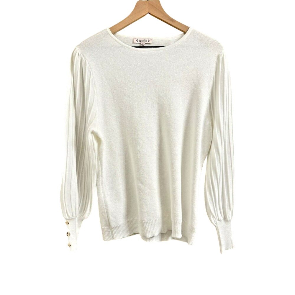 Nanette Nanette Lepore Women's 1X Metallic Bright White Snowflake Sweater New